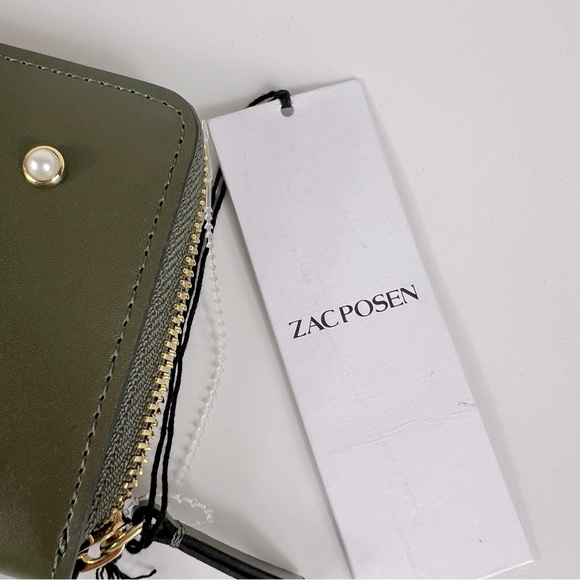 ZAC POSEN Olive Green Faux Pear Wallet NWT - Picture 5 of 10